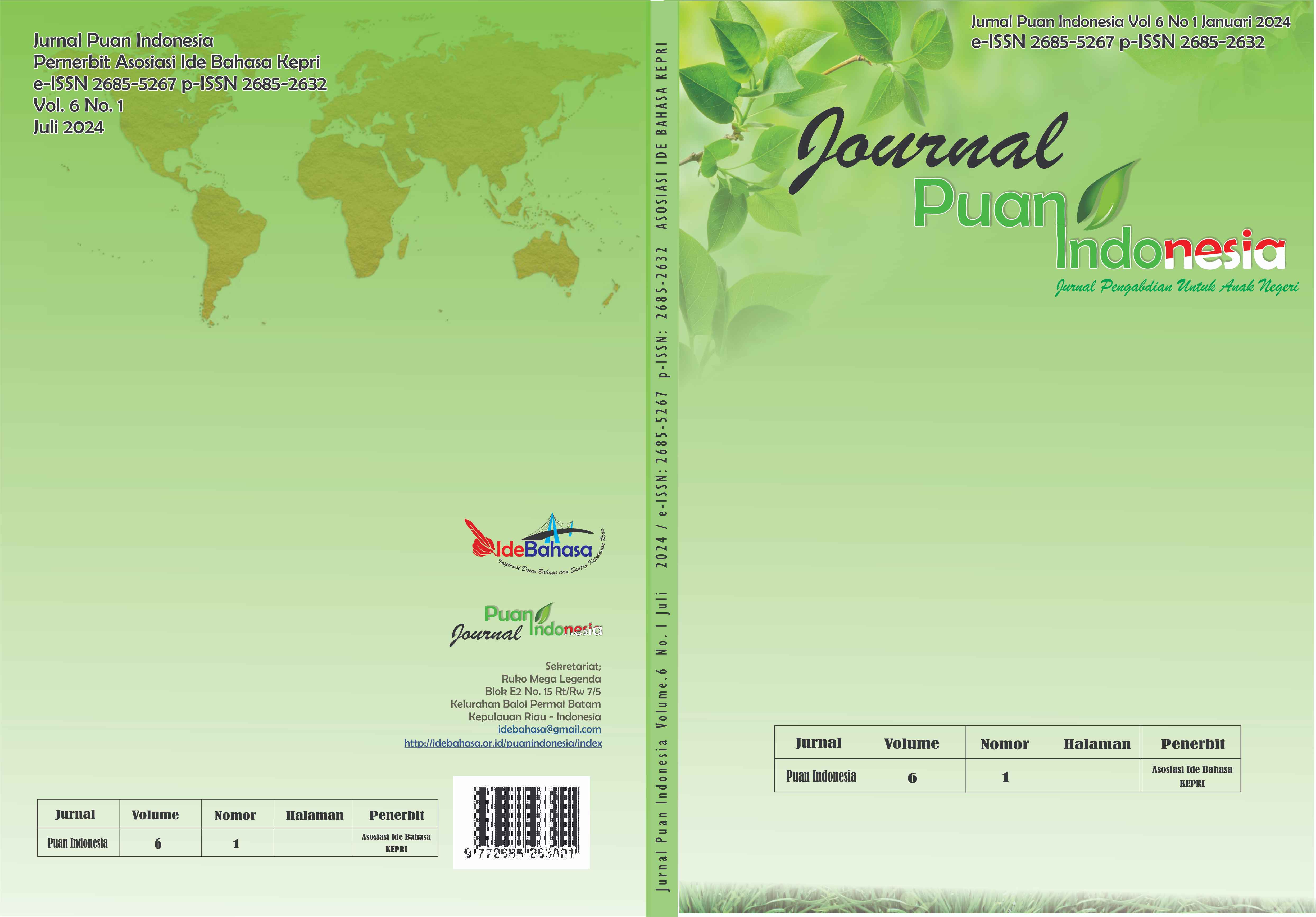 					View Vol. 8 No. 1 (2026): Jurnal PUAN Indonesia Vol. 8 No. 1 Juli 2026
				
